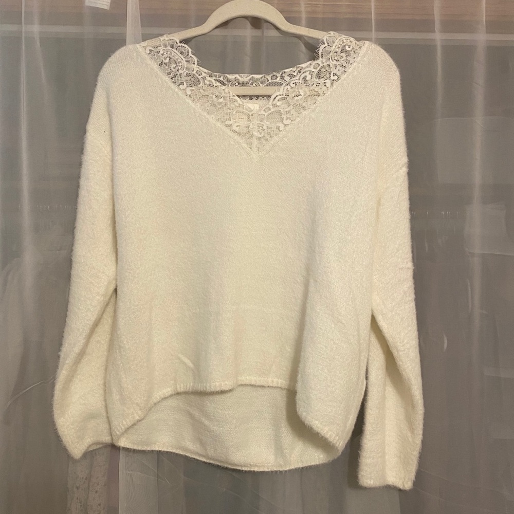 White lace sweater